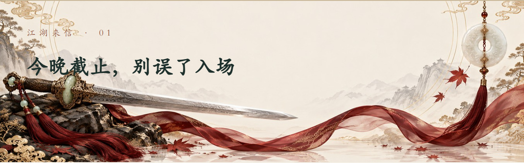 江湖来信 &middot; 01今晚截止，别误了入场